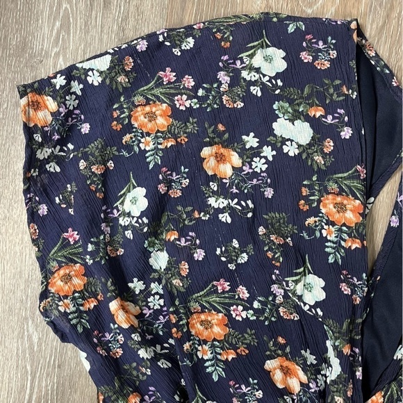 A Beautiful Soul Altar’d State navy floral textured wide leg jumpsuit, C=22/24. - Picture 8 of 9